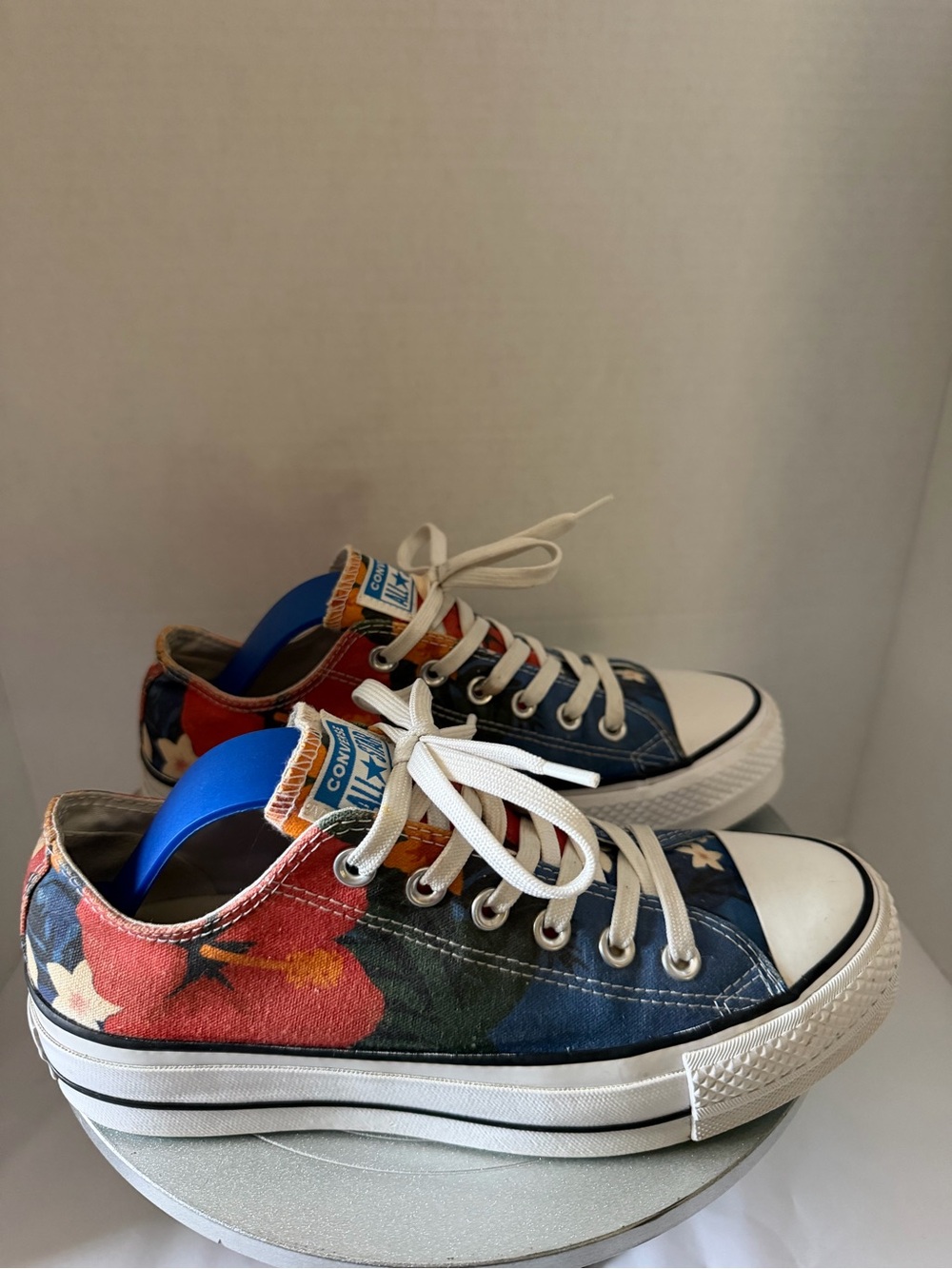 Converse All Star Chuck Taylor Lift Platform Hibiscus Floral Print Sz 7.5 Women